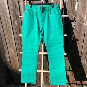 BEN SHERMAN GREEN JEANS EUC 34/30”